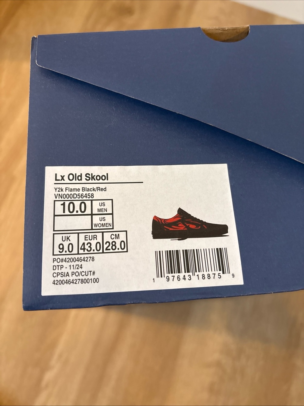 Vans premium Old Skool Red & Black Flame Low-Top Sneakers Y2K - Picture 6 of 6